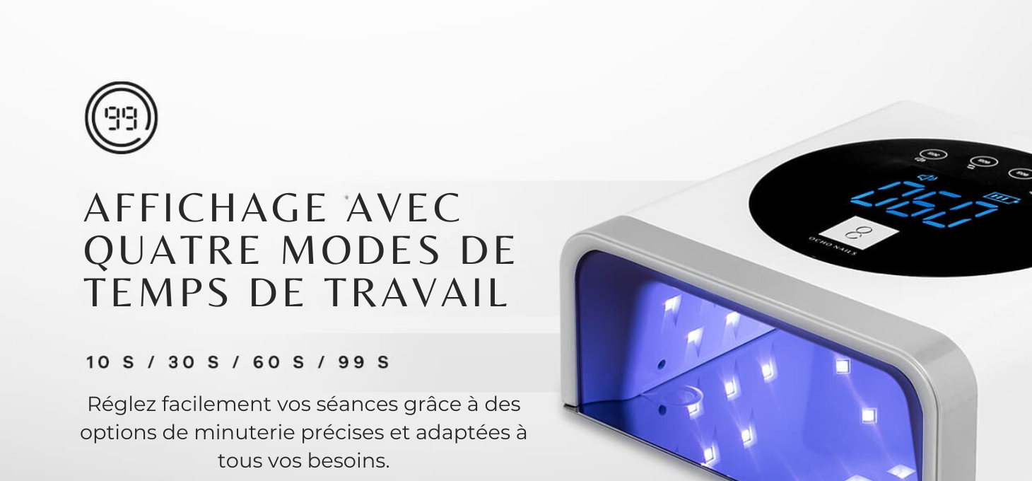 Lampe UV LED sans fil OCHO NAILS X22 72 W avec batterie et base miroir